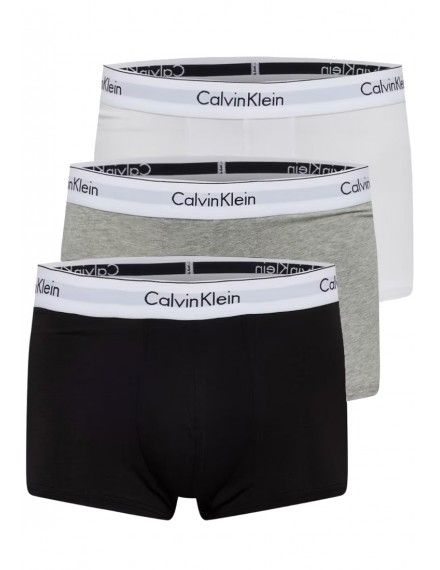 Bóxer Calvin Klein -3 Pack- Modern Cotton Stretch (Blanco, Negro y Gris)