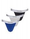 Tanga Calvin Klein -3 Pack- Modern Cotton Stretch (Negro, Azul y Gris)