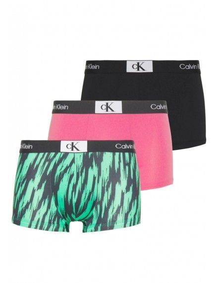 Bóxer Calvin Klein -3 Pack- Microfibra CK96 (Negro, Fucsia y Verde Fantasía)