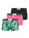 Bóxer Calvin Klein -3 Pack- Microfibra CK96 (Negro, Fucsia y Verde Fantasía)