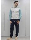 Pijama de Hombre Sónia Tejido Felpa Estampado (Gris)
