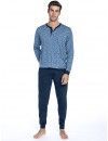 Pijama de Hombre Guasch Tejido Punto Estampado Instrumentos (Azul)