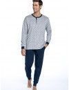 Pijama de Hombre Guasch de Felpa Estampado Osos Polares (Gris)