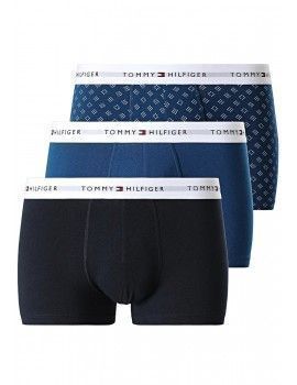 Bóxer Tommy Hilfiger -3 Pack- Signature Cotton Essentials (Azul, Marino y Fantasía)