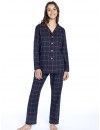Pijama de Mujer Guasch Abierto de Viyela a Cuadros (Marino)