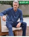 Pijama de Hombre Massana Tejido de Punto Jacquard Gamuzado (Marino)
