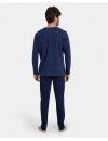 Pijama de Hombre Massana Tejido de Punto Jacquard Gamuzado (Marino)