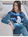 Pijama de mujer Massana Tejido Micro Polar Estampado Osos (Petróleo)