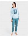 Pijama de mujer Massana Tejido Mixto Estampado Noche (Verde)