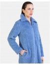 Bata corta de Mujer Massana Tejido Tipo Borreguito (Azul)