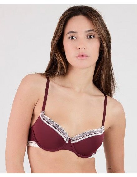 Sujetador con Encaje Tommy Hilfiger Established (Granate)