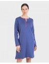 Camisón de Mujer Massana Manga Larga Algodón (Índigo)