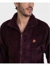 Bata Corta de Hombre Massana Tejido Polar Liso (Granate)