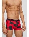 Bóxer Hugo -3 Pack- Design Cotton Stretch (Negro, Rojo Fantasía y Negro)