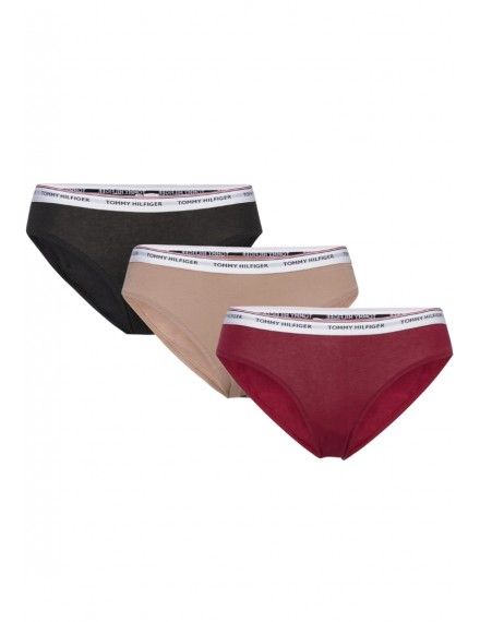 Braga Bikini Tommy Hilfiger -3 Pack- (Negro, Granate y Piel)