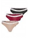 Tanga Tommy Hilfiger -3 Pack- (Negro, Granate y Piel)