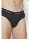 Slip Calvin Klein -3 Pack- Cotton Stretch (Negro Cinturilla Beige, Granate y Negro)