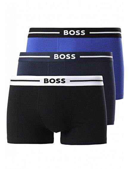 Bóxer Boss Bold -3 Pack- Cotton Stretch (Negro, Azul y Marino)