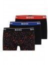 Bóxer Boss Power Desig -3 Pack- Cotton Stretch (Negro, Fantasía y Negro)