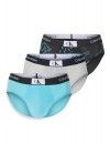 Slip Calvin Klein -3 Pack- CK96 Cotton Stretch (Azul, Gris y Fantasía)