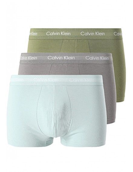 Bóxer Calvin Klein -3 Pack- Cotton Stretch (Azul, Gris y Kaki)