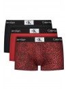 Bóxer Calvin Klein -3 Pack- Microfibra CK96 (Rojo, Negro y Fantasía)
