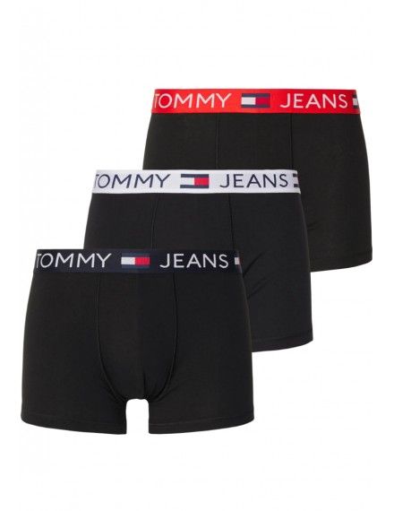 Bóxer Tommy Jeans -3 Pack- Original 1985 (Negro Cinturilla Multicolor)