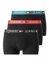 Bóxer Tommy Jeans -3 Pack- Original 1985 (Negro Cinturilla Roja, Negra y Verde)