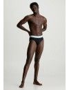 Slip Calvin Klein -3 Pack- Cotton Stretch Wicking (Negro Cinturilla Multicolor)