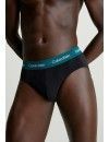 Slip Calvin Klein -3 Pack- Cotton Stretch Wicking (Negro Cinturilla Multicolor)