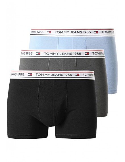 Bóxer Tommy Jeans -3 Pack- Original 1985 (Negro, Gris y Celeste)