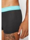 Bóxer Calvin Klein -3 Pack- Cotton Stretch (Negro Cinturilla Gris, Verde y Fucsia)