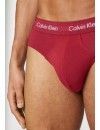Slip Calvin Klein -3 Pack- Cotton Stretch (Negro Cinturilla Beige, Granate y Negro)