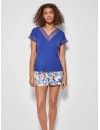 Pijama corto de mujer Gisela Estampado Floral (Azul)