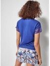 Pijama corto de mujer Gisela Estampado Floral (Azul)