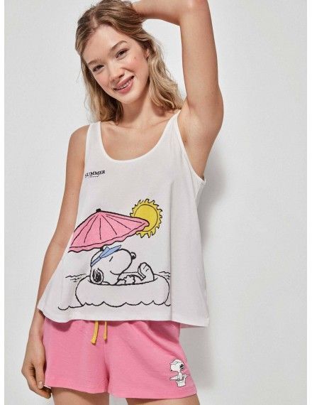 Pijama corto de mujer Gisela de Tirantes (Beige)