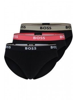 Slip Boss Power -3 Pack- Cotton Stretch (Negro Cinturilla Multicolor)