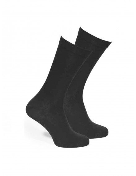 Calcetín Soxland Punto Liso Bambú Puño Antipresión (Negro)