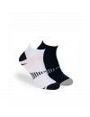 Calcetín Deporte Soxland -2 Pack- Algodón Tobillero (Blanco-Gris)