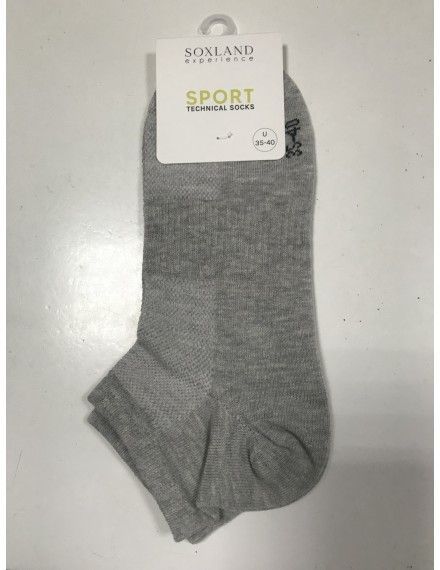 Calcetín Deporte Soxland -2 Pack- Algodón Tobillero (Blanco-Gris)