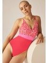Bañador Naturana de Control Estampado (Negro, Naranja y Avellana)