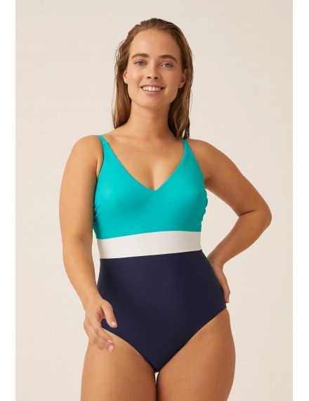 Bañador Naturana de Control Estampado (Negro, Naranja y Avellana)