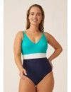 Bañador Naturana de Control Estampado (Negro, Naranja y Avellana)