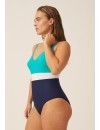 Bañador Naturana de Control Estampado (Negro, Naranja y Avellana)