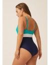 Bañador Naturana de Control Estampado (Negro, Naranja y Avellana)