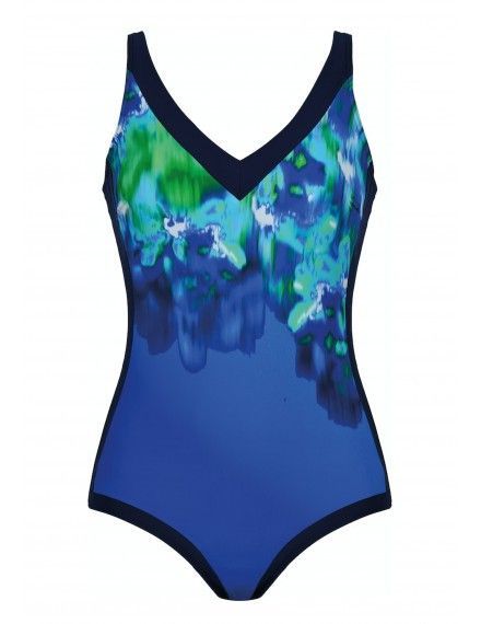Bañador Naturana de Control Estampado (Negro, Naranja y Avellana)