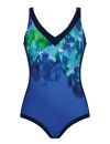 Bañador Naturana de Control Estampado (Negro, Naranja y Avellana)
