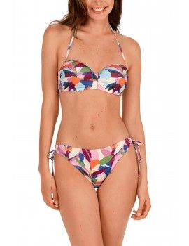 Bikini Tamouré Bandeau con Aros Estampado Brillo