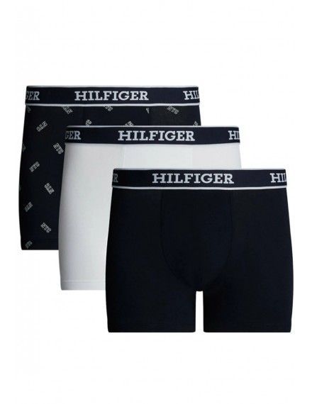 Bóxer Tommy Hilfiger -3 Pack- Monotipo (Blanco, Marino y Fantasía)