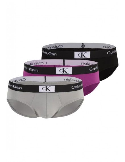 Boxer Calvin Klein -3 Pack- Microfibra CK96 (Preto, Fúcsia e Verde Fantasia)